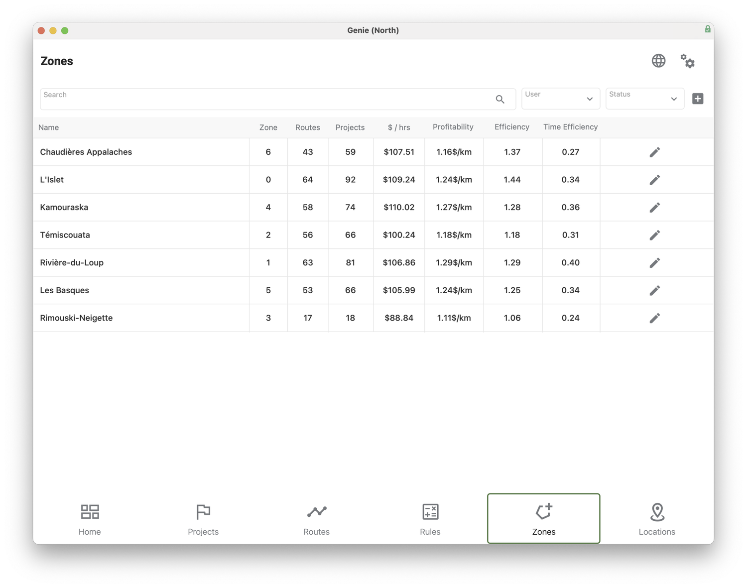 Capture d’écran de RouteMaster - services Google dans FileMaker